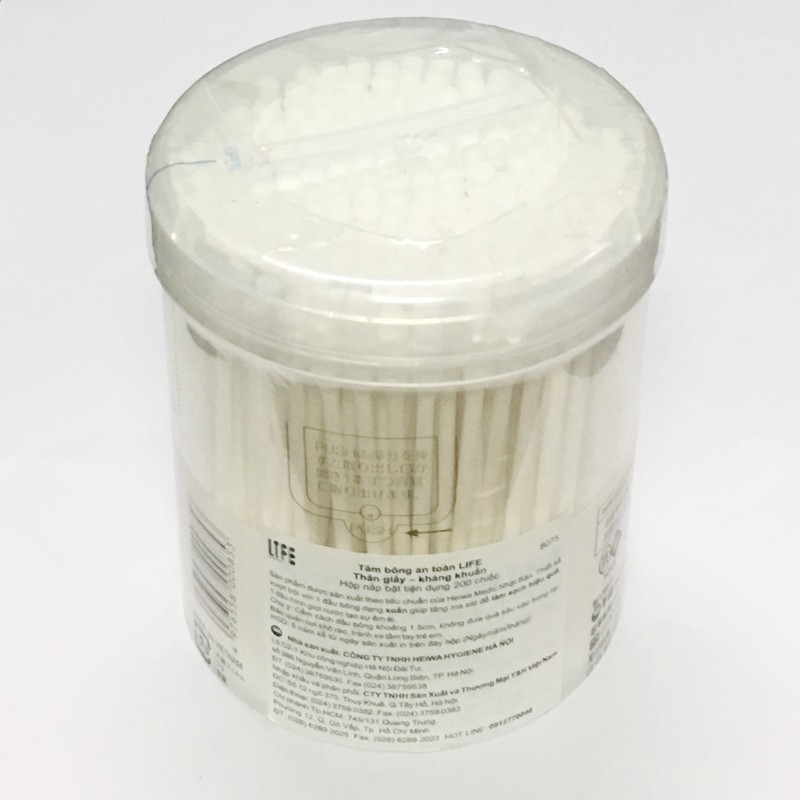 Okamura_Tăm bông Life Hộp 200 que chất lượng Nhật bản (đầu thường/ đầu xoắn)