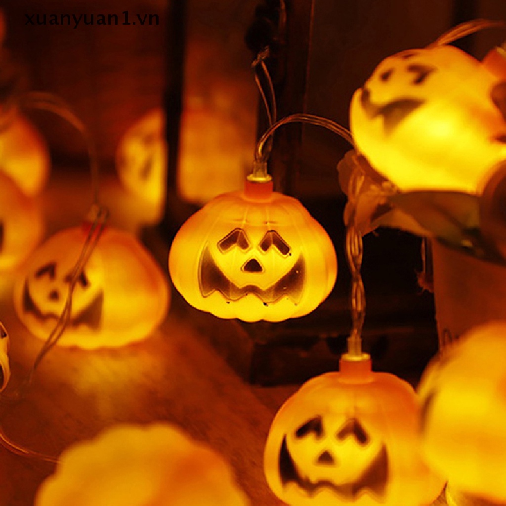 2m Dây Đèn LED 10 Bóng Hình Bí Ngô Trang Trí Halloween