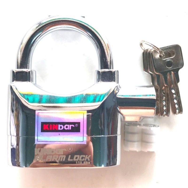 Ổ khoá có còi báo động chống trộm cao cấp KINBAR + Tặng kèm pin thay thế (Đầy đủ tem chống giả)