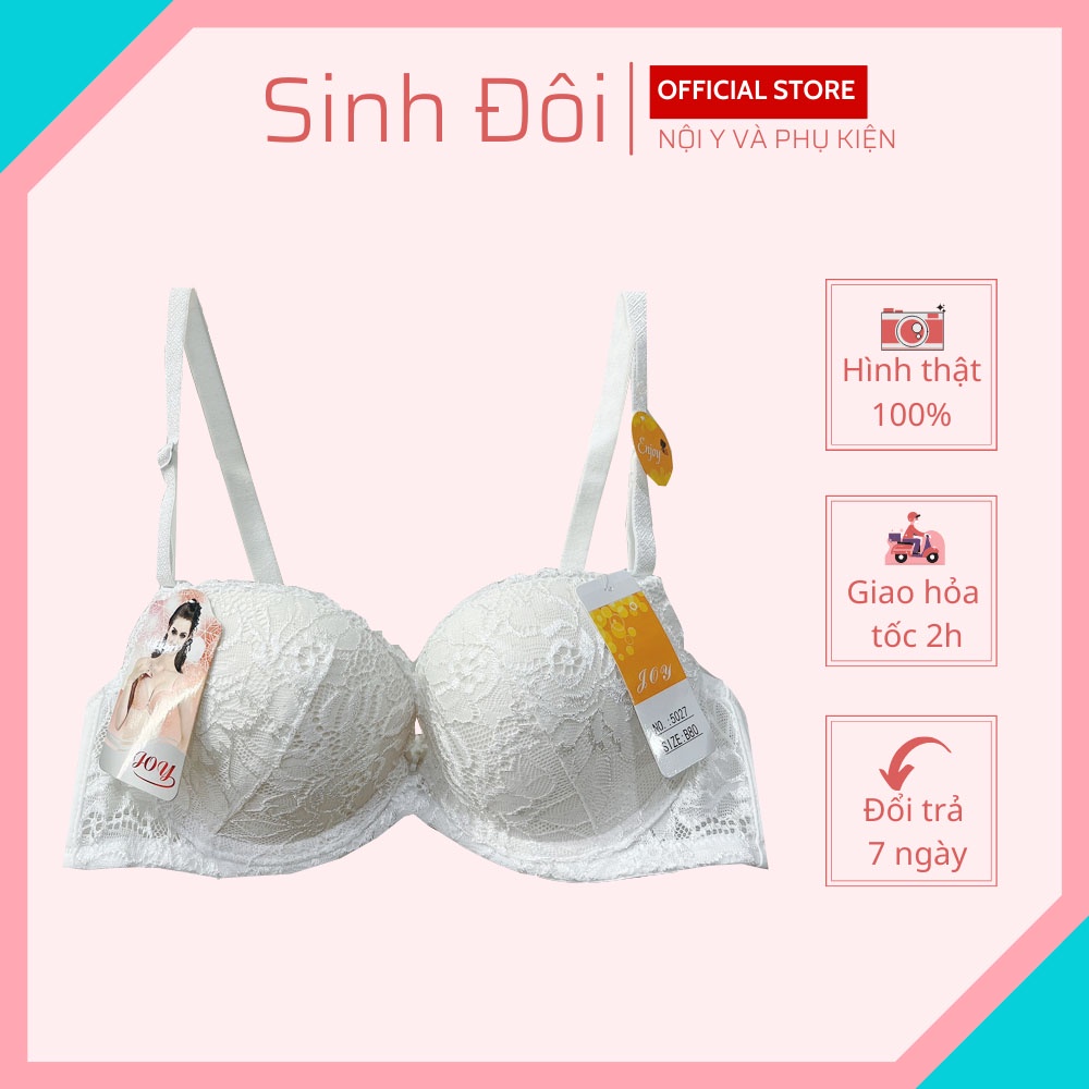 Áo ngực nữ ren nâng ngực tạo khe Joy 5027 có gọng mút vừa cúp xéo mềm mại thoải mái mặc áo dài size 34-36-38