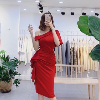 Đầm Body Lệch Vai Hàng Thiết Kế (CÓ ẢNH THẬT)