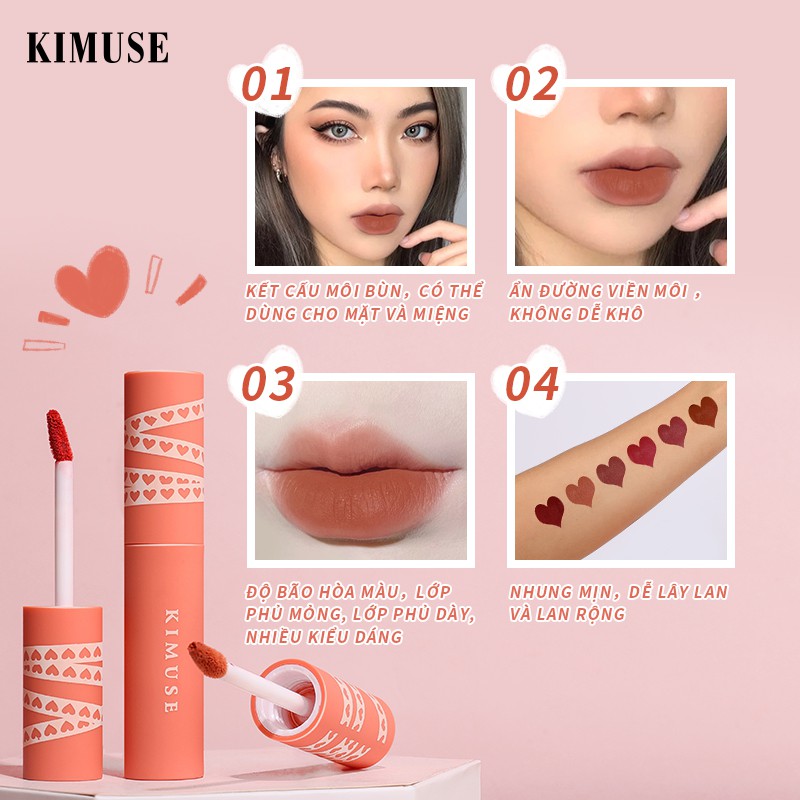 Son kem lì Kimuse dưỡng ẩm lâu trôi 5ml