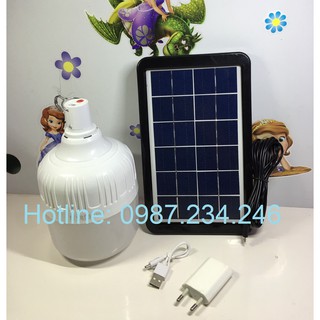 FLASH SALE - Bộ LED Búp trụ trắng + Pin năng lượng mặt trời tiết kiệm điện tiện dụng
