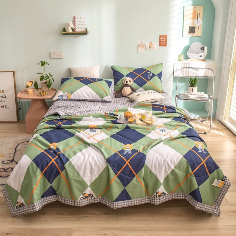 Bộ Chăn Ga Gối Cotton Living Chăn Chần - 100% Cotton Mẫu Hoạt Hình Cực Đáng Yêu Cho Các Bé