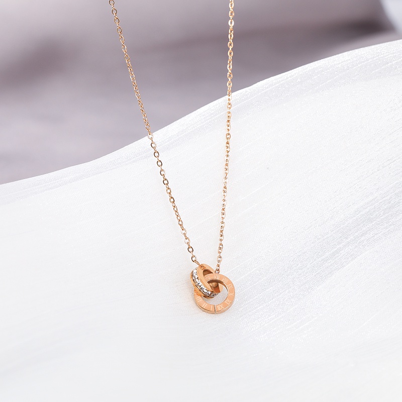 Dây Chuyền Mạ Vàng 18k Đính Đá Zircon Sáng Tạo Cho Nữ