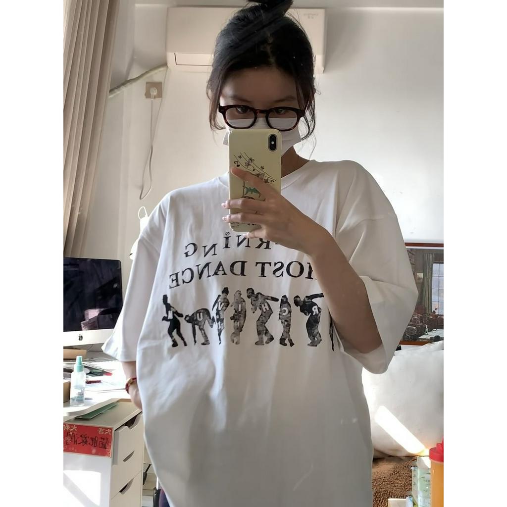 「 WELOVE1 」Áo Thun Cotton Tay Ngắn Cổ Tròn In Họa Tiết Thời Trang Dành Cho Nữ