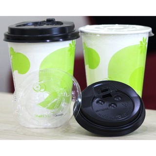 COM BO 100 Cốc giấy 14 lạnh hoa xanh + 100 nắp 14 đen – 420ml