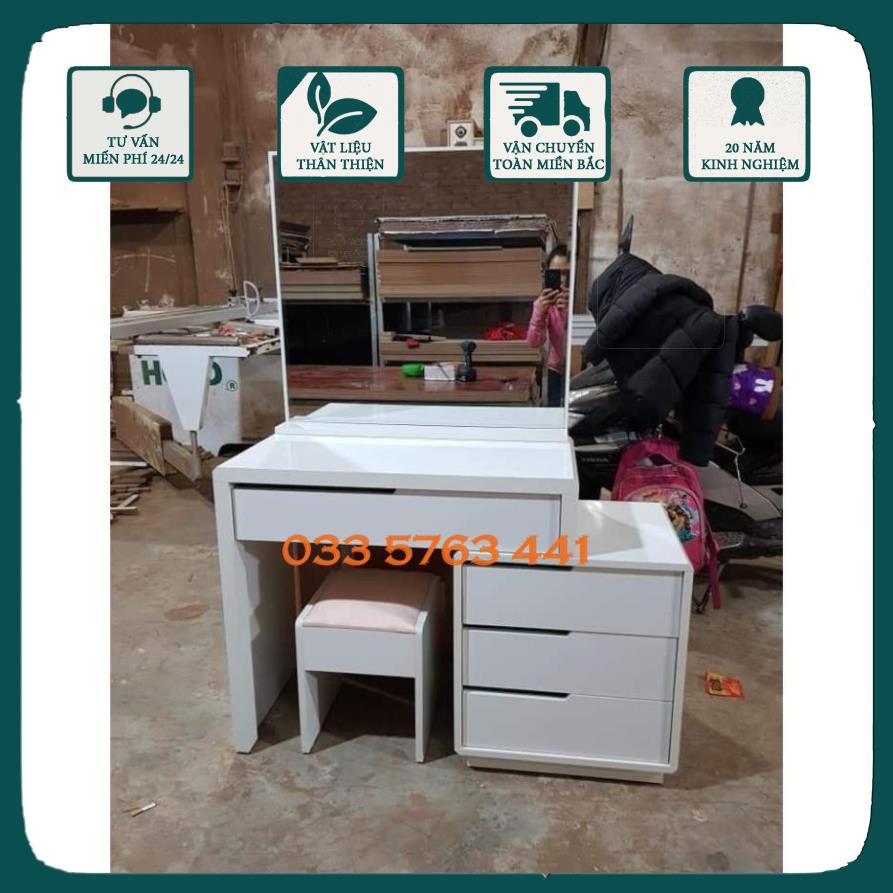 Bàn phấn bàn trang điểm tăng giảm kích thước gỗ MDF phủ melamine - bàn trang điểm thông minh
