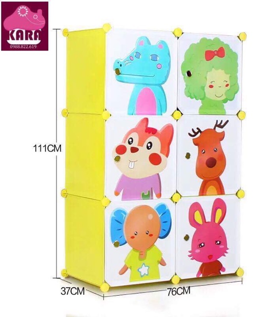 TỦ NHỰA QUẦN ÁO LẮP GHÉP 6 Ô SIZE SÂU 47cm. Tặng kèm 1 treo đồ.