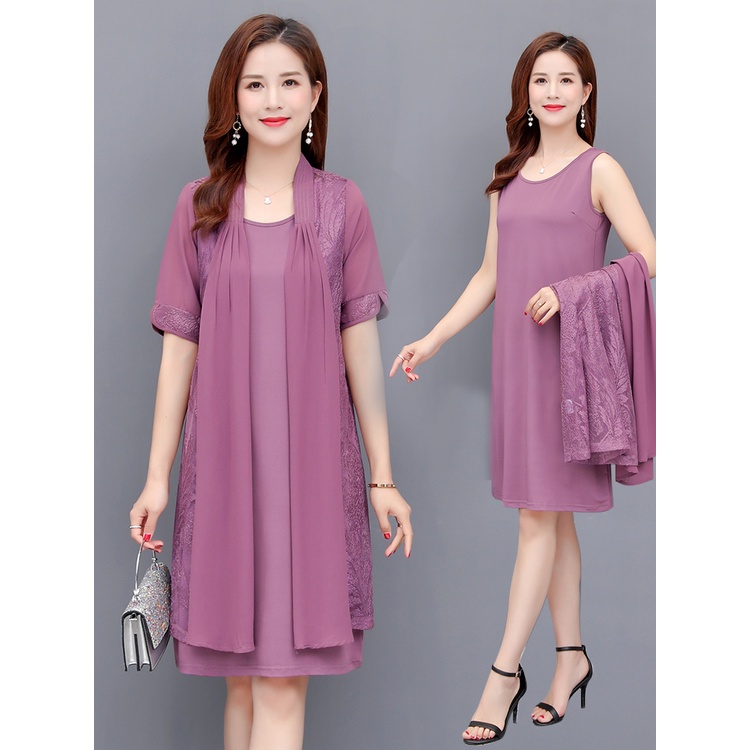 Bộ Đầm Thời Trang Mùa Hè Kiểu Mới Phong Cách Phương Tây Dành Cho Phụ Nữ Trung Niên 2022