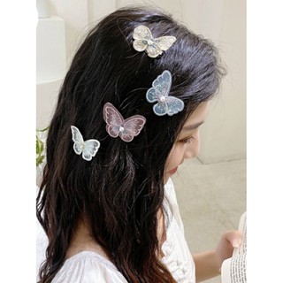 Kẹp Tóc Bướm Vải Đính Ngọc 🦋