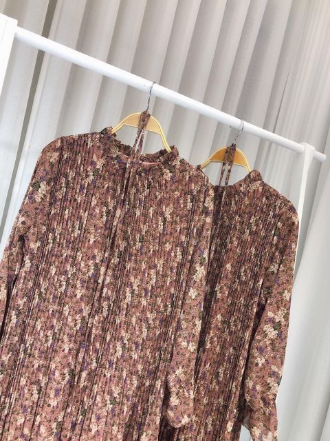 [Mã WASTGO hoàn 10% xu đơn 99k] Váy hoa xếp li kèm đai sang trọng | BigBuy360 - bigbuy360.vn