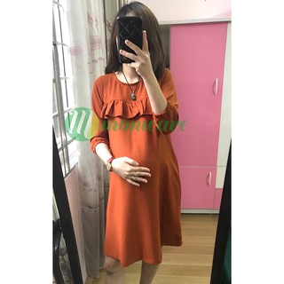 Váy béo bigsize/Váy bầu cam bèo (ẢNH THẬT_SẴN)