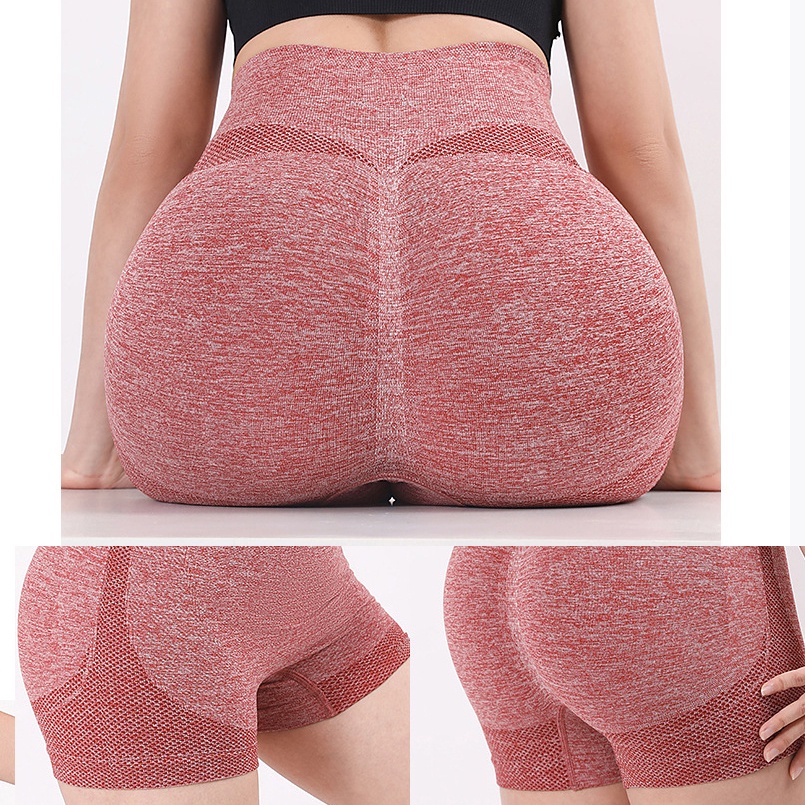Quần Short Thể Thao Không Đường May Lưng Cao Nâng Mông Thích Hợp Tập Yoga