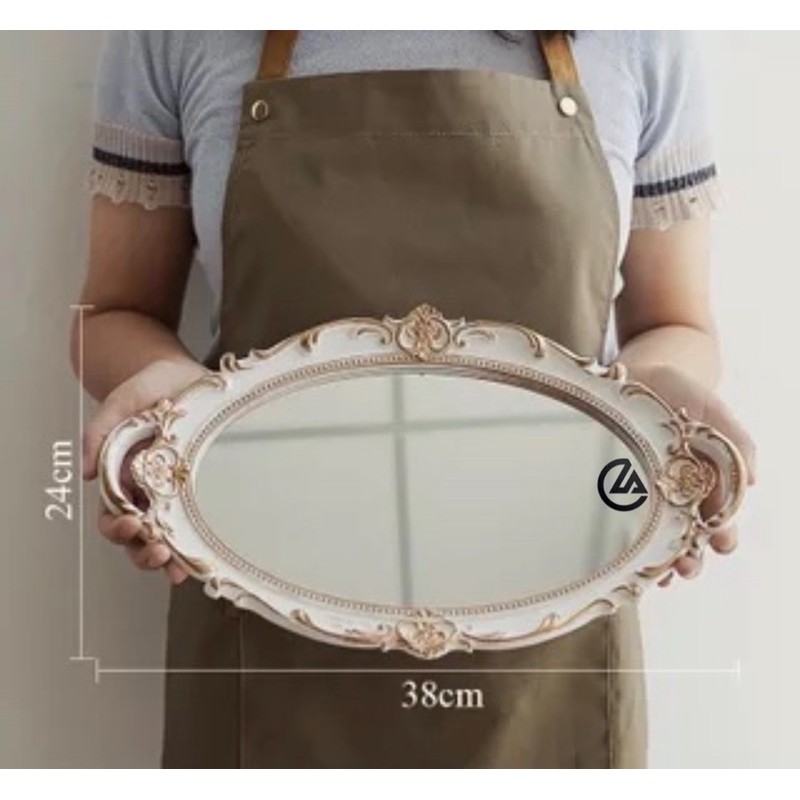 Khay gương vintage sang trọng,khay gương trang trí ,phụ kiện chụp ảnh trang sức, mỹ phẩm...