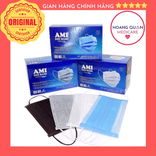  [CHÍNH HÃNG] Khẩu Trang Y Tế 4 Lớp Kháng Khuẩn Ami ( 50 chiếc 1 Hộp)