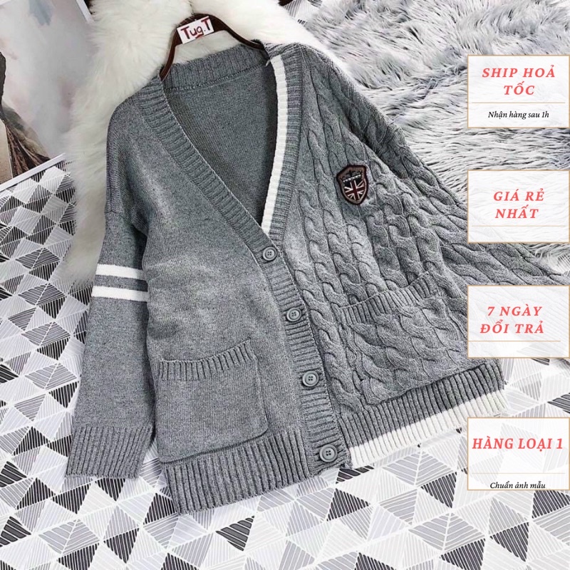 Áo cardigan len. kiểu dáng Hàn Quốc trẻ trung năng động. dễ phối đồ