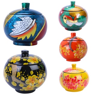 Hũ đựng kẹo gỗ sơn mài tròn 8cm