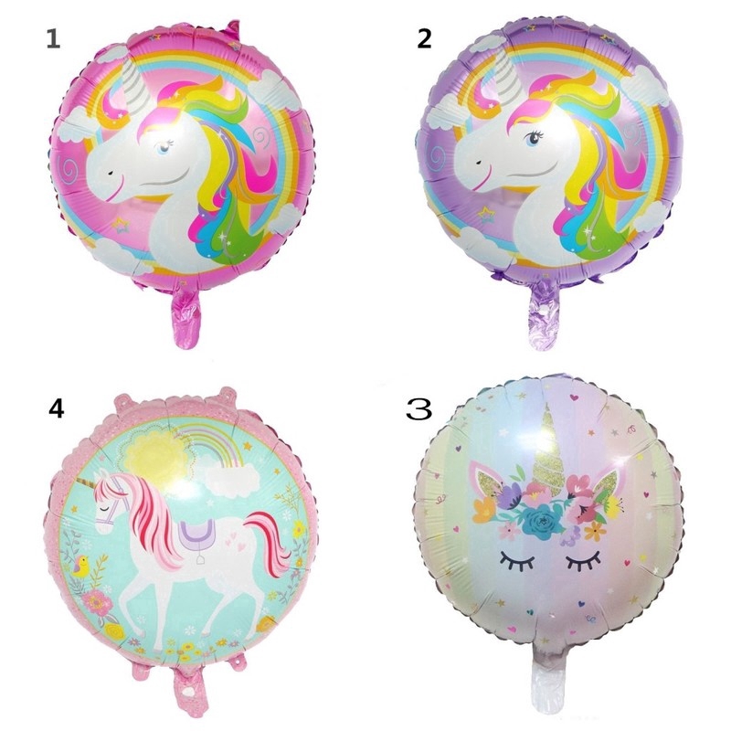 Phụ kiện bong bóng nhôm hình kỳ lân màu cầu vồng
