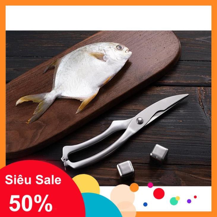 Kéo Cắt Thực Phẩm 💓SALE💓 Kéo Cắt Gà Bằng Thép Cao Cấp Có Móc Gài Khóa - Dụng cụ nhà bếp an toàn tiện dụng 9447