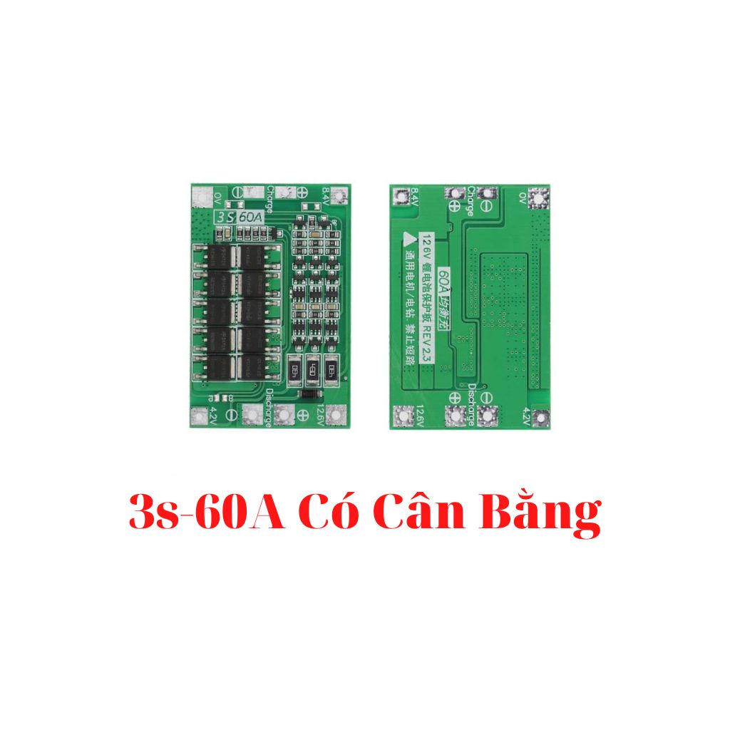 Bảng mạch cân bằng bảo vệ pin Lithium 2S/3S/4S 20A-40A-60A 18650 BMS 11.1V 12.6V/14.8V16.8V