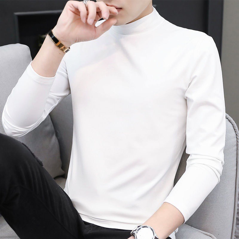 Áo Giữ Nhiệt Nam RENEE Cổ Cao 3CM Lót Nỉ Chất Cotton Cao Cấp Dài Tay Dáng Ôm Body - A20 | BigBuy360 - bigbuy360.vn
