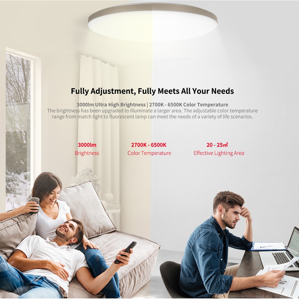 ĐÈN LED ỐP TRẦN THÔNG MINH XIAOMI YEELIGHT HALO 2020, YLXD50YL, 470MM, 52W, RGB 16 TRIỆU MÀU, HỖ TRỢ APPLE HOMEKIT