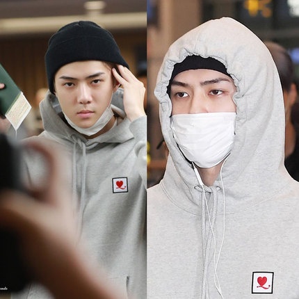 ÁO HOODIE TIM INTERNATIONAL SEHUN EXO