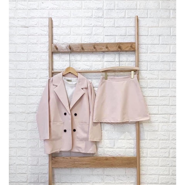 Set Áo Vest Blazer kèm chân váy ( hình thật/ sẵn)