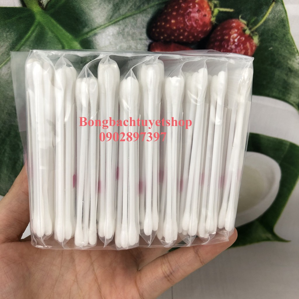 Tăm Bông cho bé đầu tăm nhỏ lốc 10 gói ( 57 que/ gói ) Kotton Care For Kid - Tăm bông chính hãng Bông Bạch Tuyết cho bé