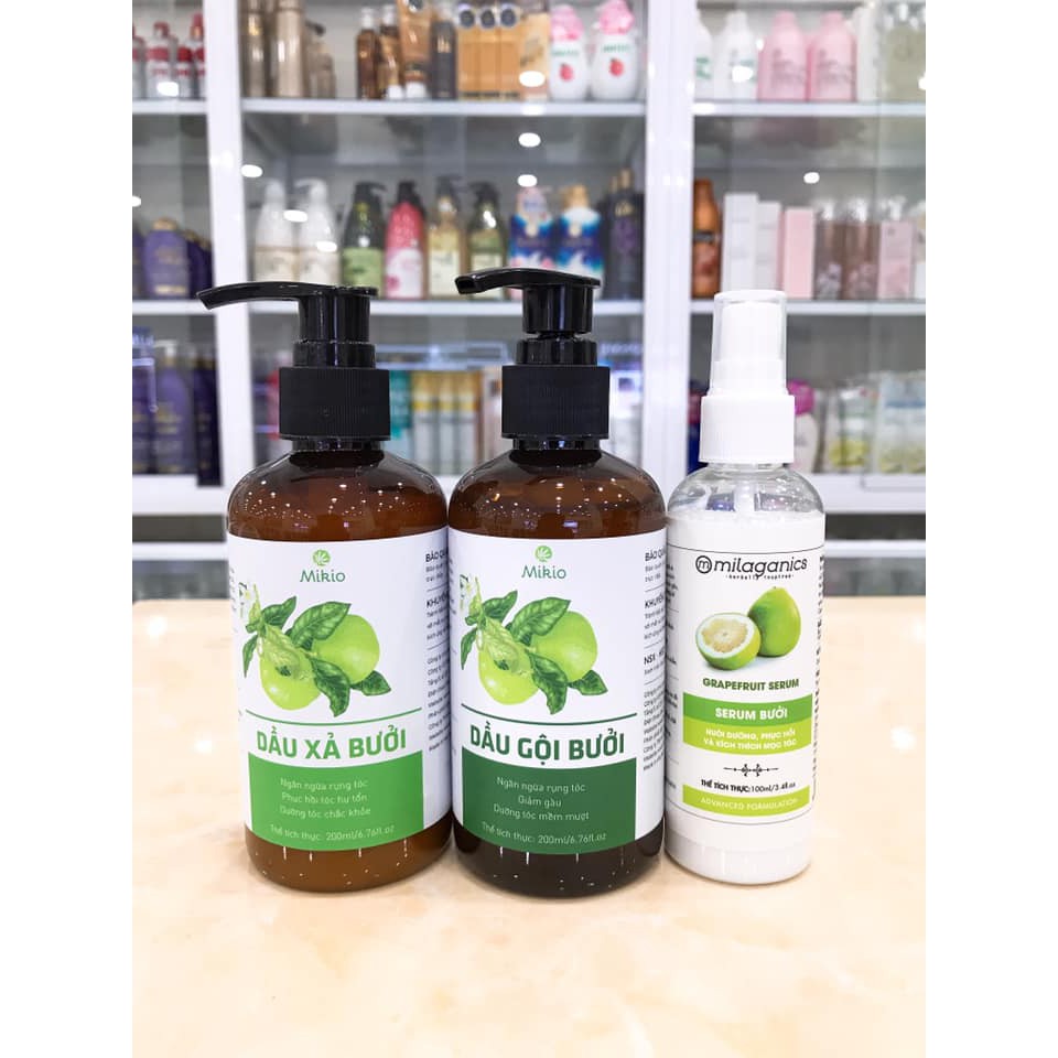 Combo Bộ 3 Sản Phấm Ngăn Rụng Kích Thích Mọc Tóc MILAGANICS Chính Hãng Công Ty