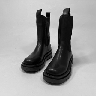 Giày Da Ankle Chunky Boots