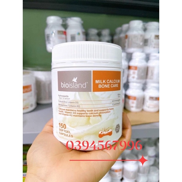 HỘP CANXI HỮU CƠ MILK CALCIUM BONE CARE 150 viên cho mẹ bầu và sau sinh, người lớn tuổi