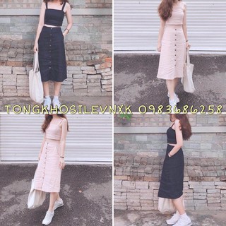 Váy ôm body KẾT HỢP  Áo CROPTOP sexy