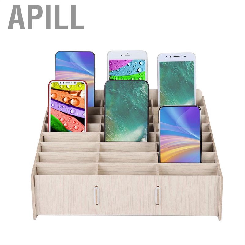[Seller Recommend] Hộp để điện thoại có nhiều ngăn để bàn bằng gỗ tiện dụng