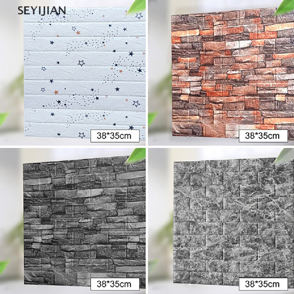 Miếng Dán Tường Giả Gạch 3D Trang Trí Phòng Khách / Phòng Ngủ