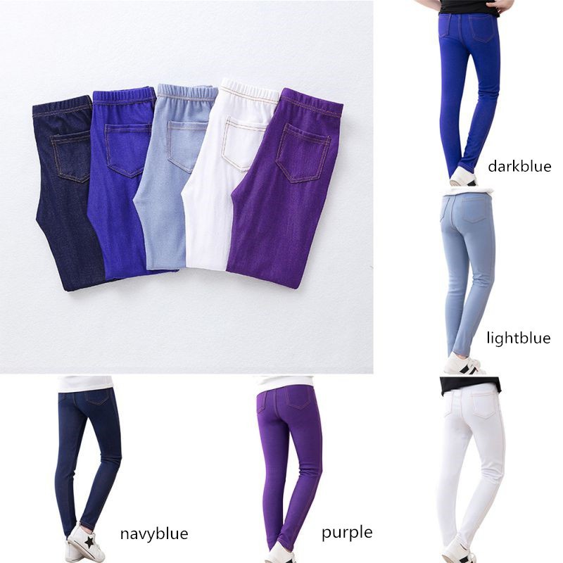 Quần legging giả jean phong cách cho bé gái