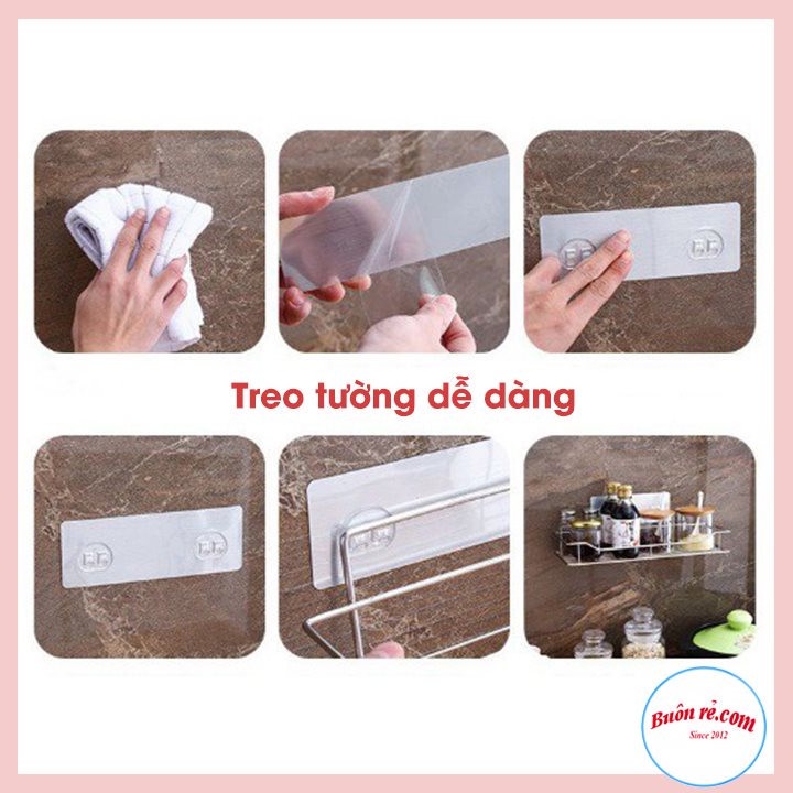 Kệ nhà tắm inox dán tường nhà bếp kèm 6 móc TẶNG 2 MIẾNG DÁN ĐÔI - Giá inox để đồ phòng tắm chắc chắn 01585 -01586