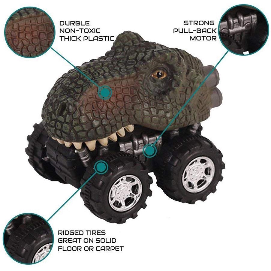 Dinosaur Toy Boy Back Pull Dinosaur Car Animal Big Tire Wheel 3-15 Year Old Boy Girl Racing Gift