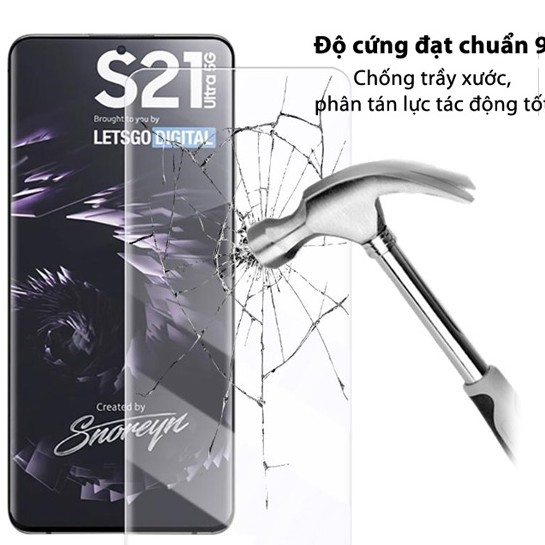 Kính cường lực Full màn keo UV Samsung S21, S21 Plus, S21 Ultra
