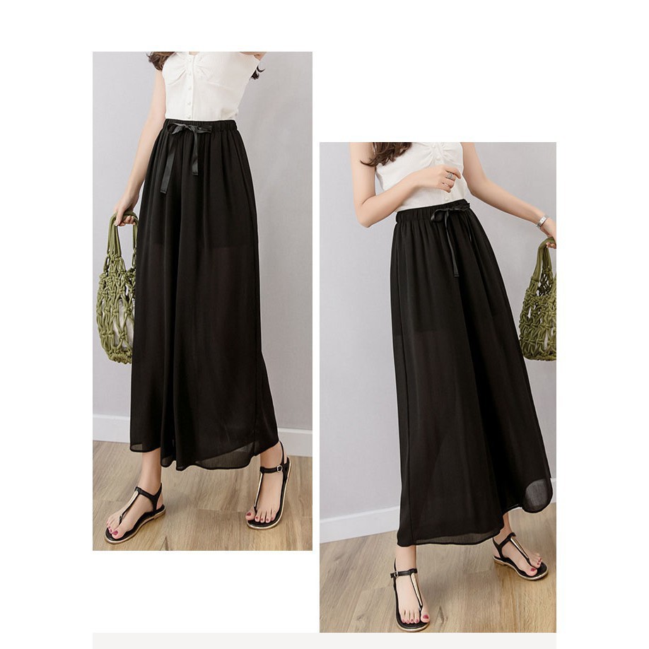 Quần voan ống suông, quần culottes ống rộng thời trang