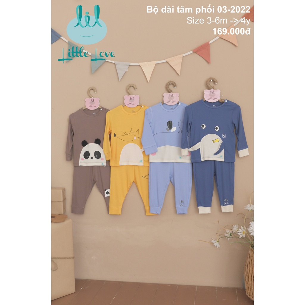 Bộ dài tay cài vai vải tăm hình thú ngộ nghĩnh cho bé