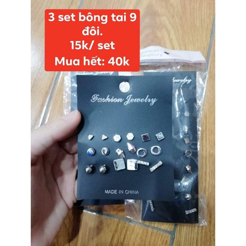 SET 9 đôi bông tai