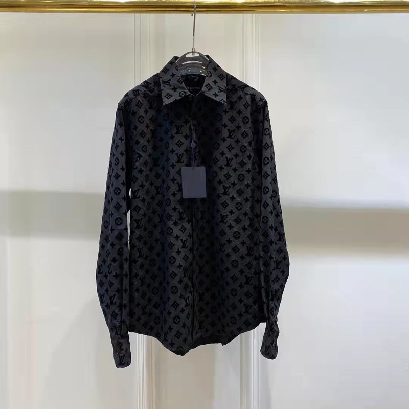 Áo sơ mi nam họa tiết chữ nhỏ thương hiệu Louis Vuitton LV cao cấp