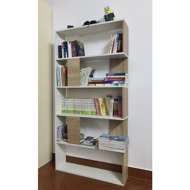 Kệ sách để sàn Mutil 5F kệ sách ziczac phù hợp bàn làm việc thông minh hiện đại- GP105