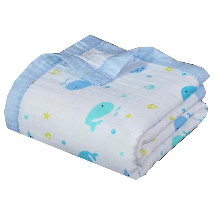 [CHUBBYSHOP] Khăn tắm vải cotton 4 lớp bo viền đa năng cho bé Mom Trusted