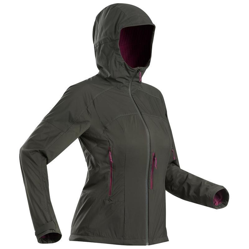 Áo khoác gió softshell đi leo núi Decathlon Forclaz 900 cho nữ - nâu kaki