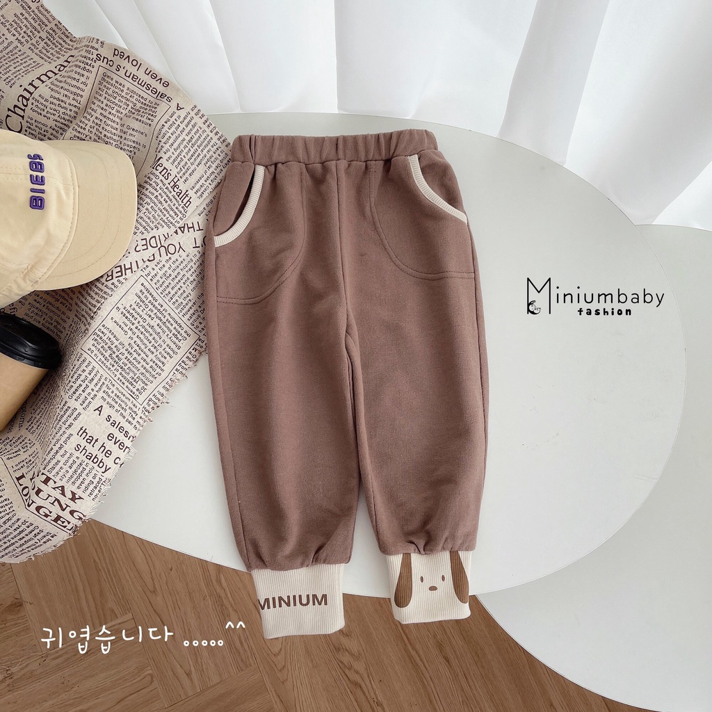 Quần nỉ bé gái dễ thương xinh xắn, quần dài thu đông hàng đẹp bé gái