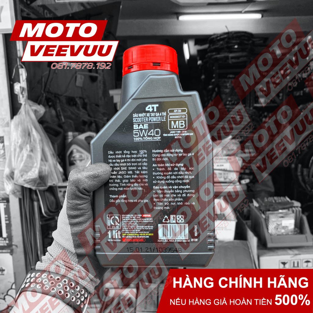 Dầu nhớt xe ga Motul Scooter Power LE 5W40 1 Lít