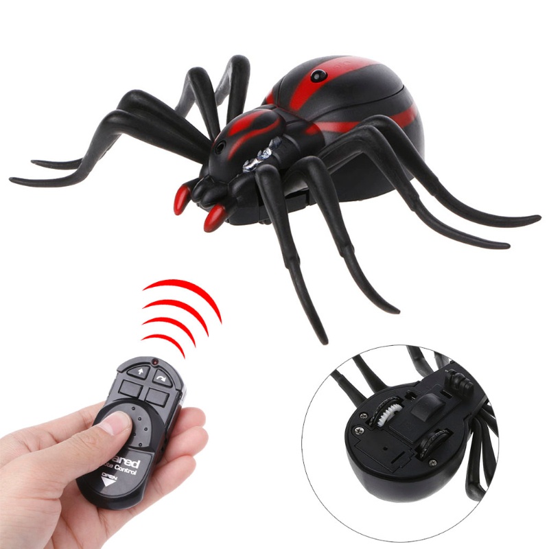 Stay Điều khiển từ xa Thực tế Nhện giả RC Prank Côn trùng Đồ chơi lừa đáng sợ